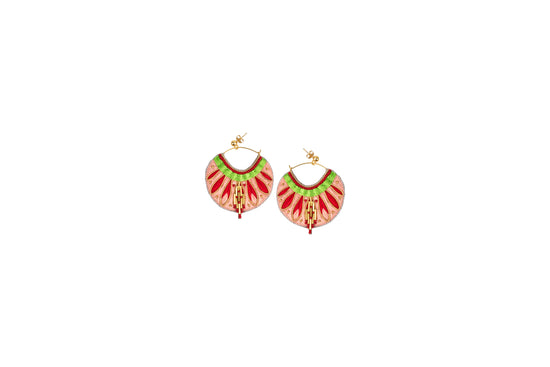 Peach Green Apie Classic Hoop Earrings