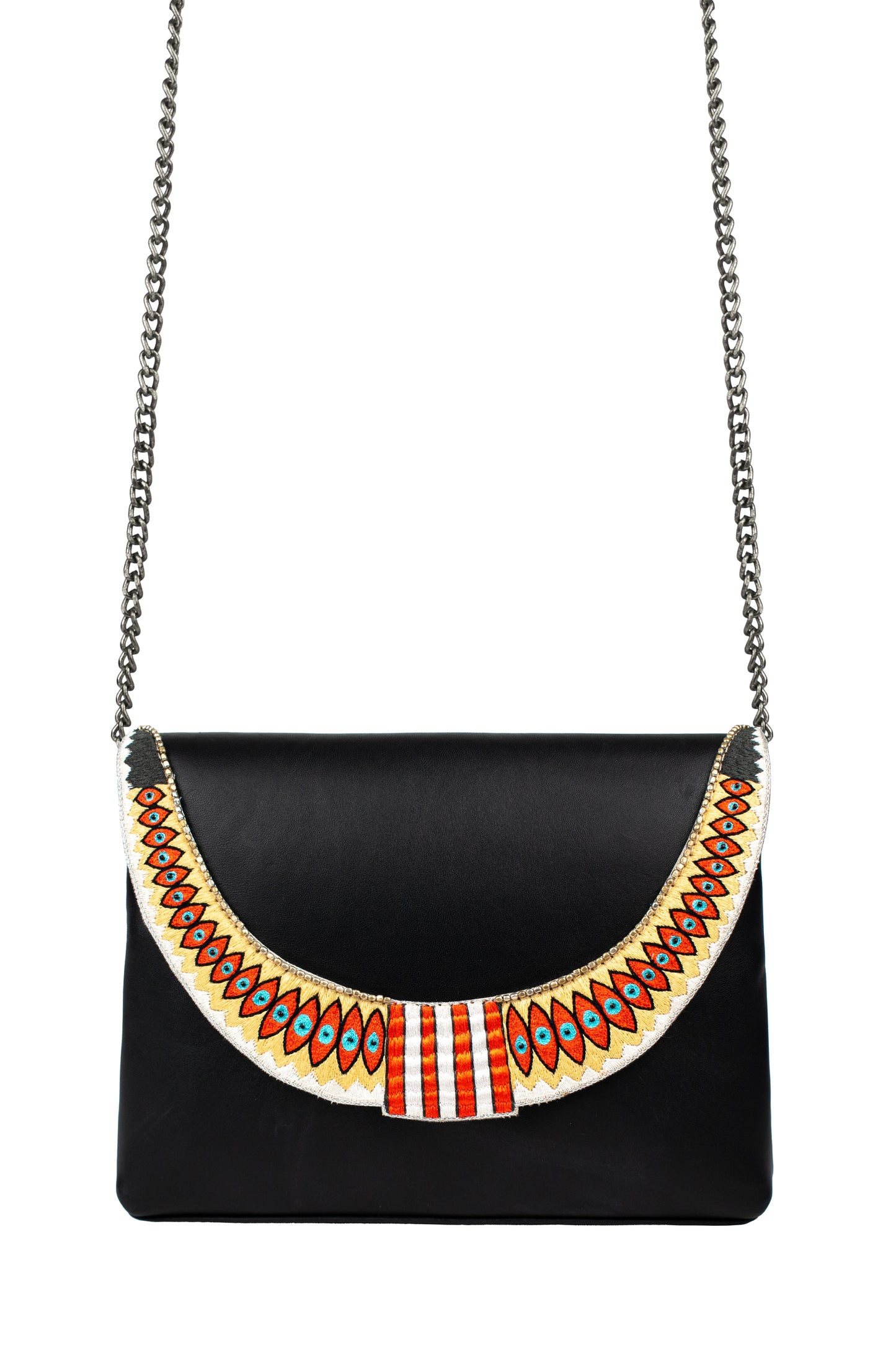 Charlina Yellow Black Leather Bag
