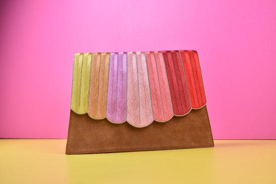 Load image into Gallery viewer, Red Gradient Camel Severina Leather Handbag
