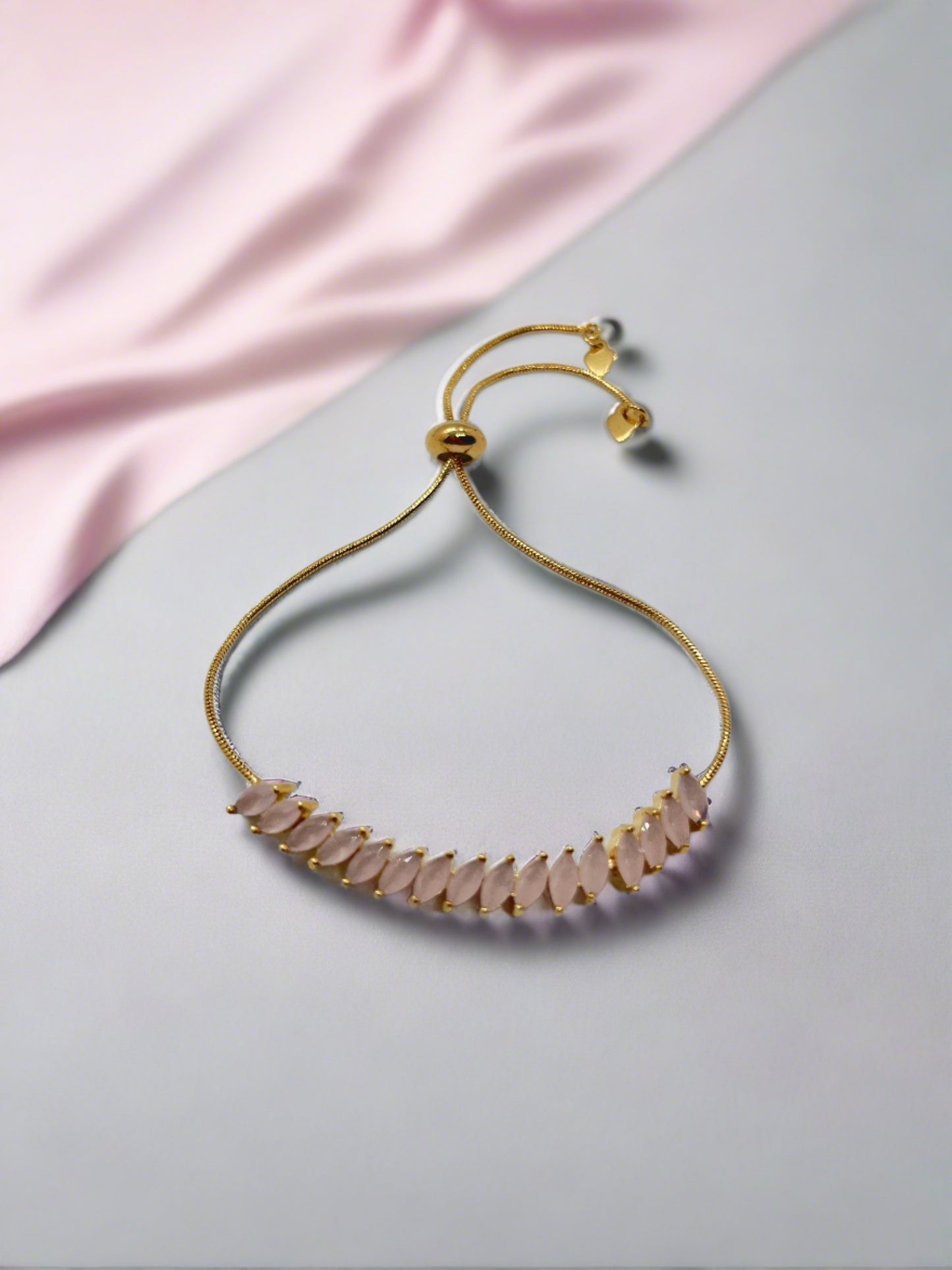 Pink Marquise Charm Bracelet