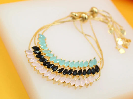 Load image into Gallery viewer, Turquoise Marquise Charm Bracelet
