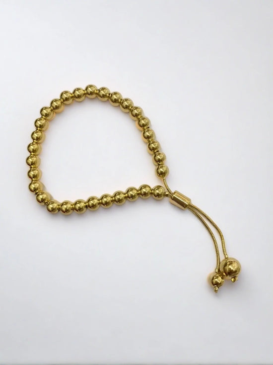 Load image into Gallery viewer, Gold Bead Adjustable Bracelet
