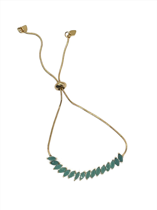 Turquoise Marquise Charm Bracelet