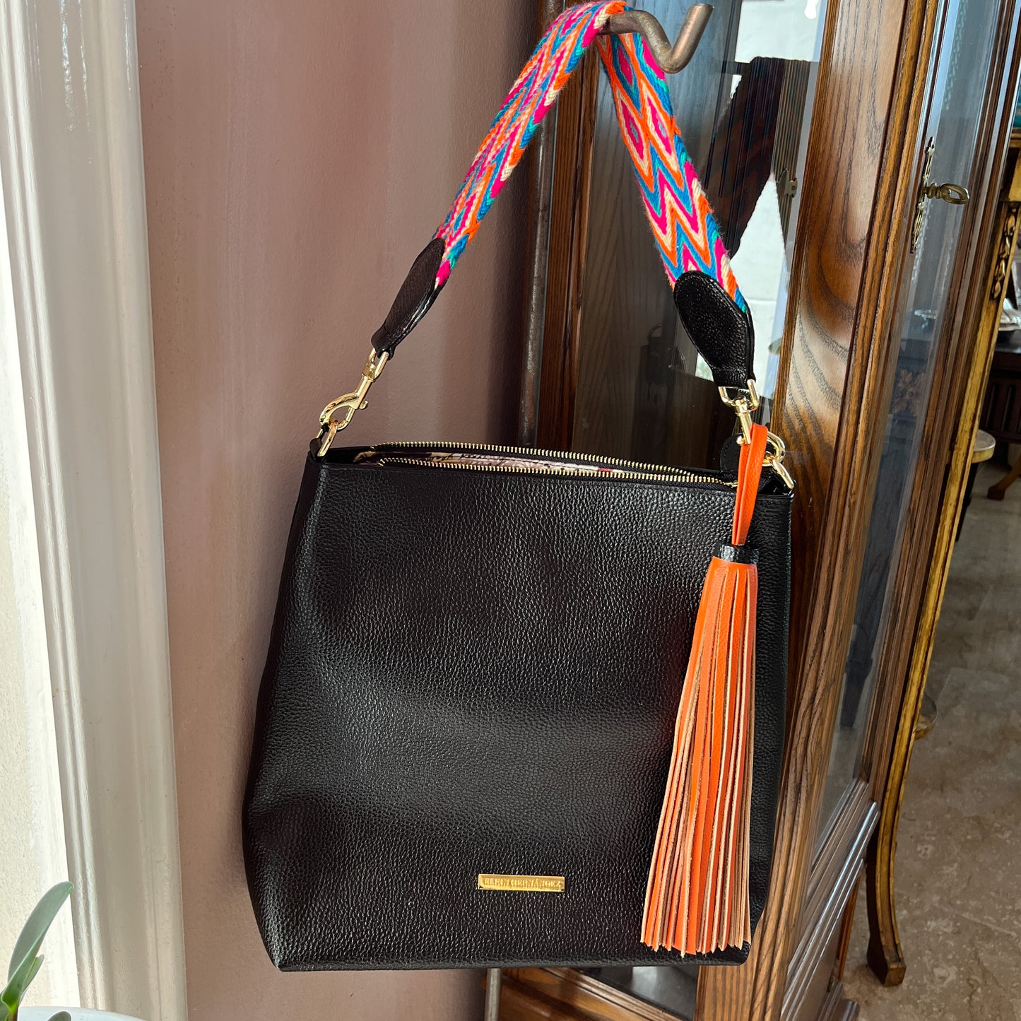 Black Leather Classic Handbag