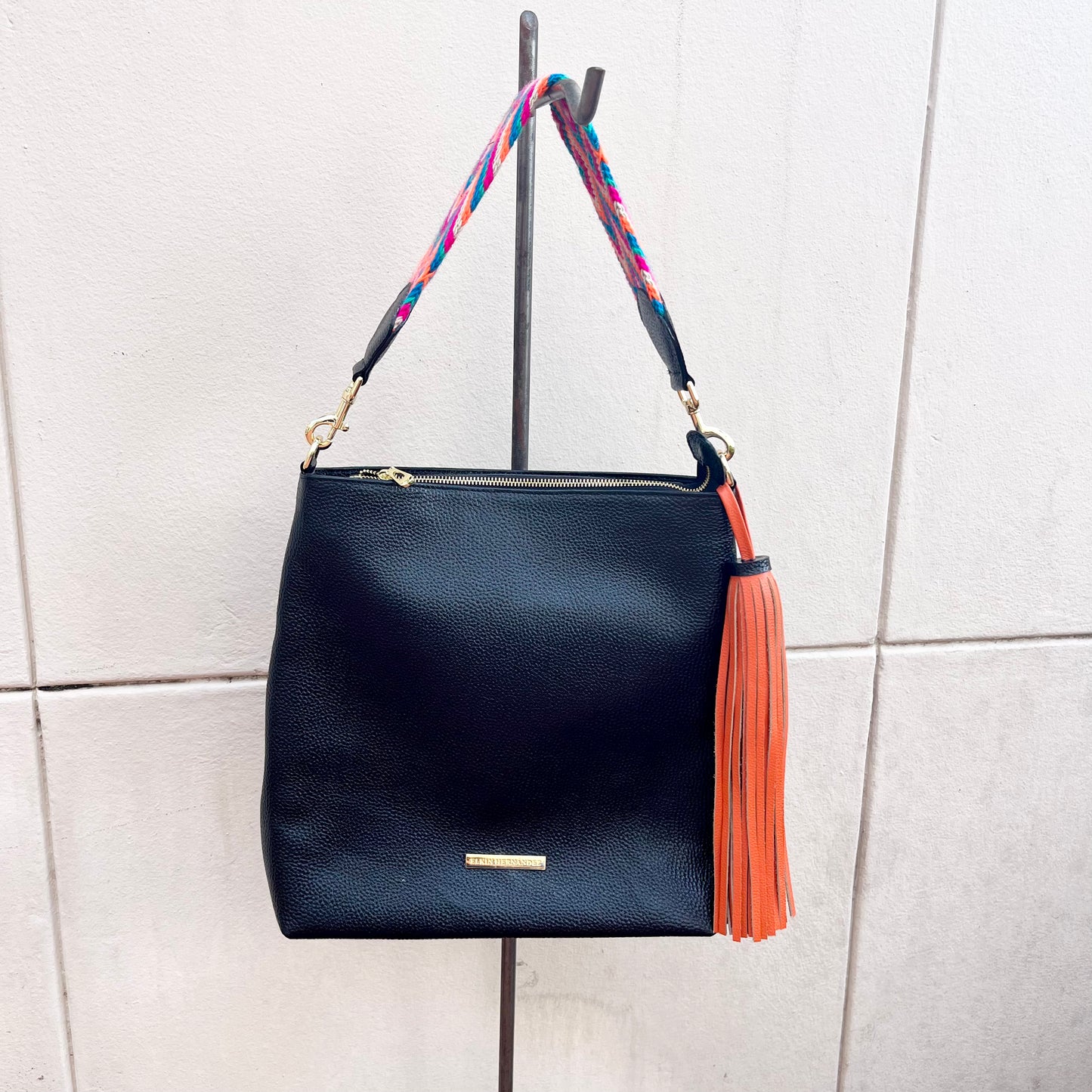 Black Leather Classic Handbag