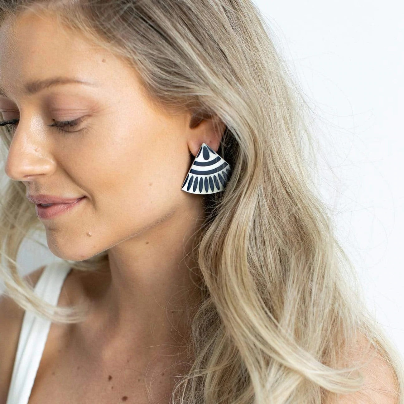 Black Tile Earrings