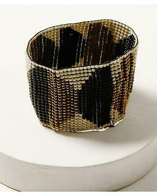 Ottilie Black Ivory Gold Circle Stretch Bracelet