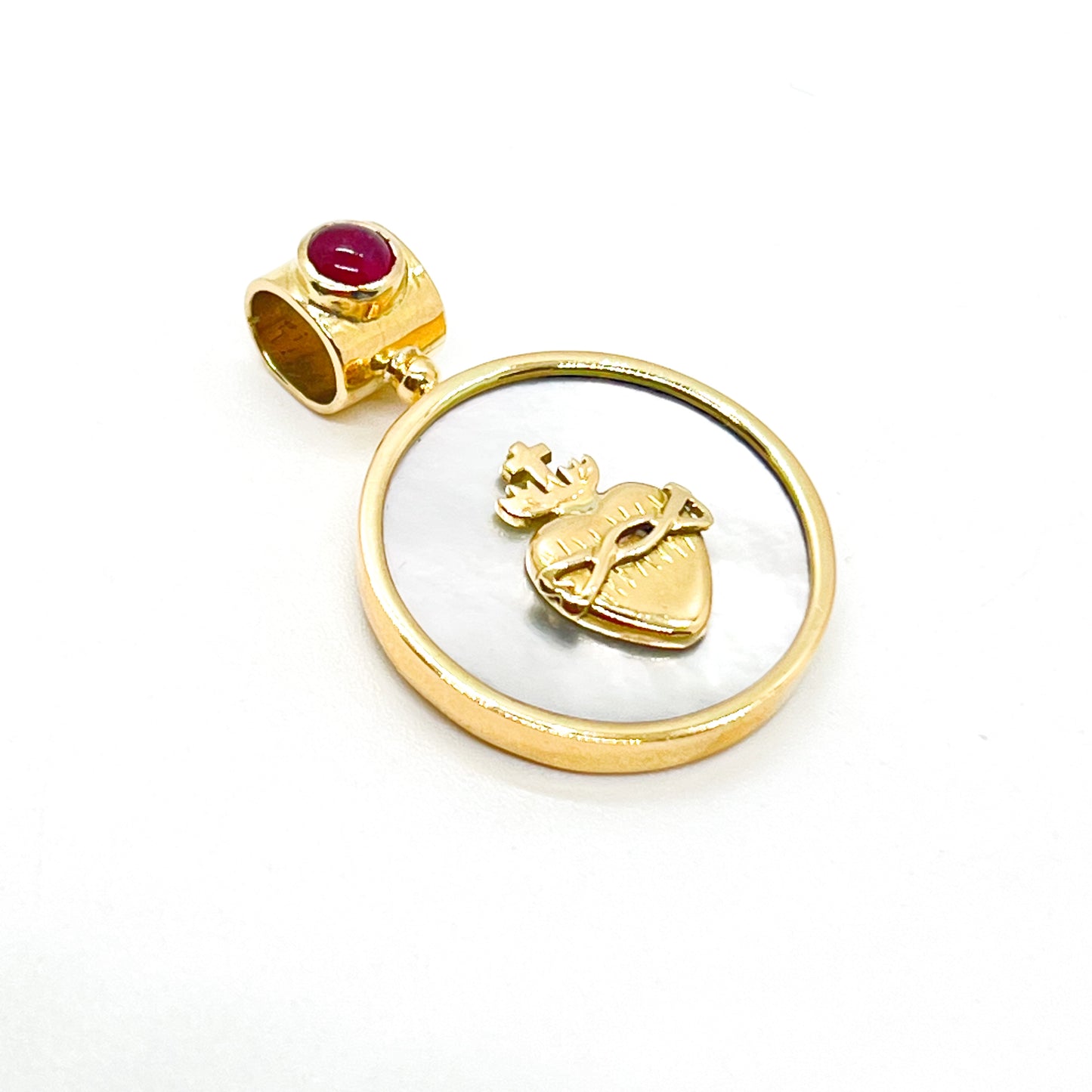 14k Gold Sacred Heart of Jesus Pendant