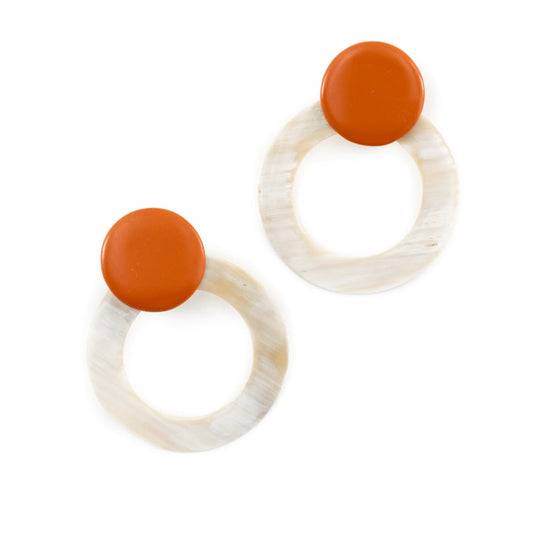 Terracotta Double CIrcle Earrings