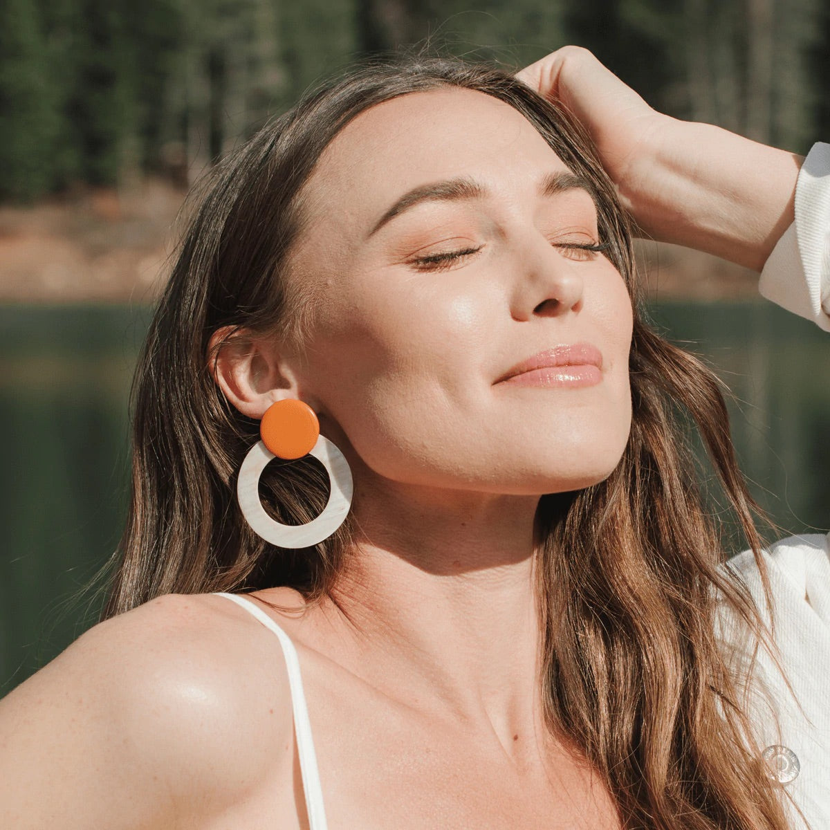 Terracotta Double CIrcle Earrings