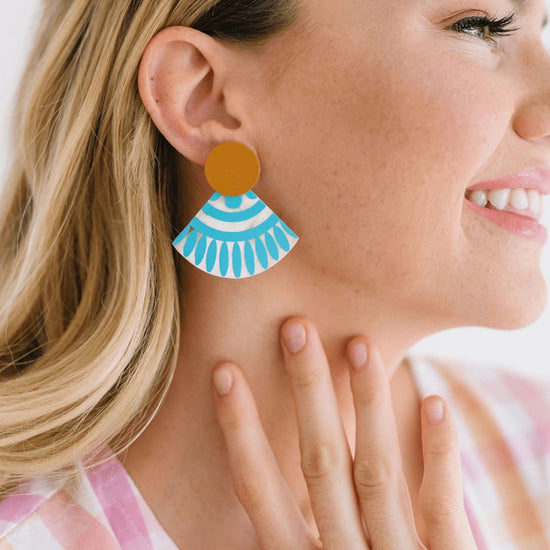 Turquoise Sunset Tile Earrings