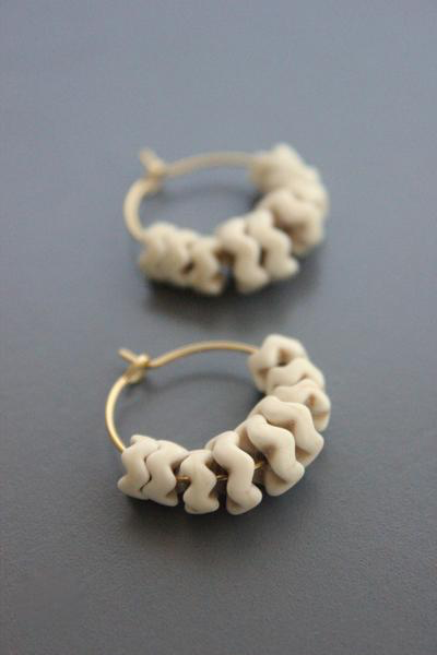 Load image into Gallery viewer, Agnes Magnesite Small Hoop Earrings
