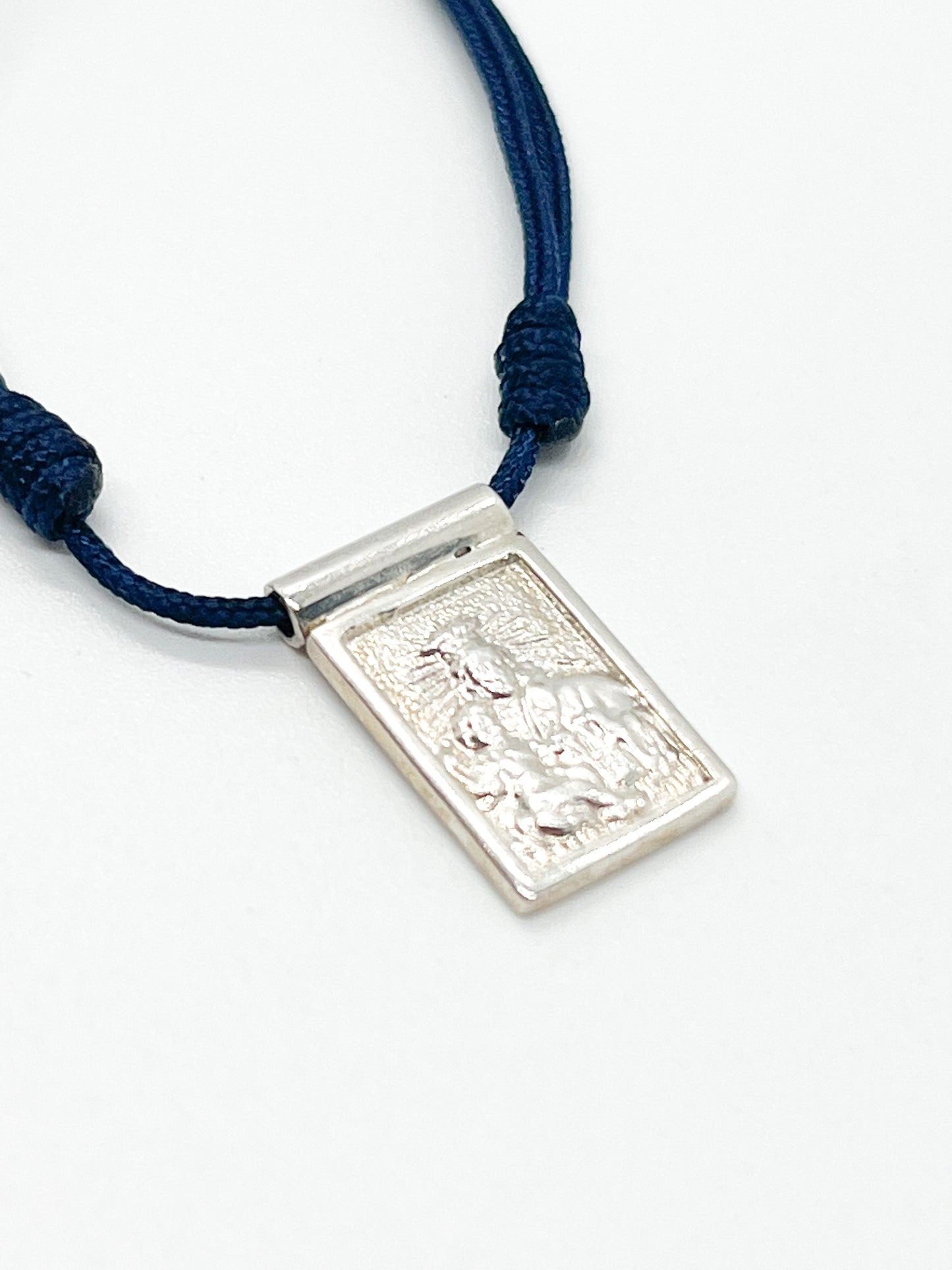 925 Silver Small Virgen del Carmen and Sacred Heart Scapular