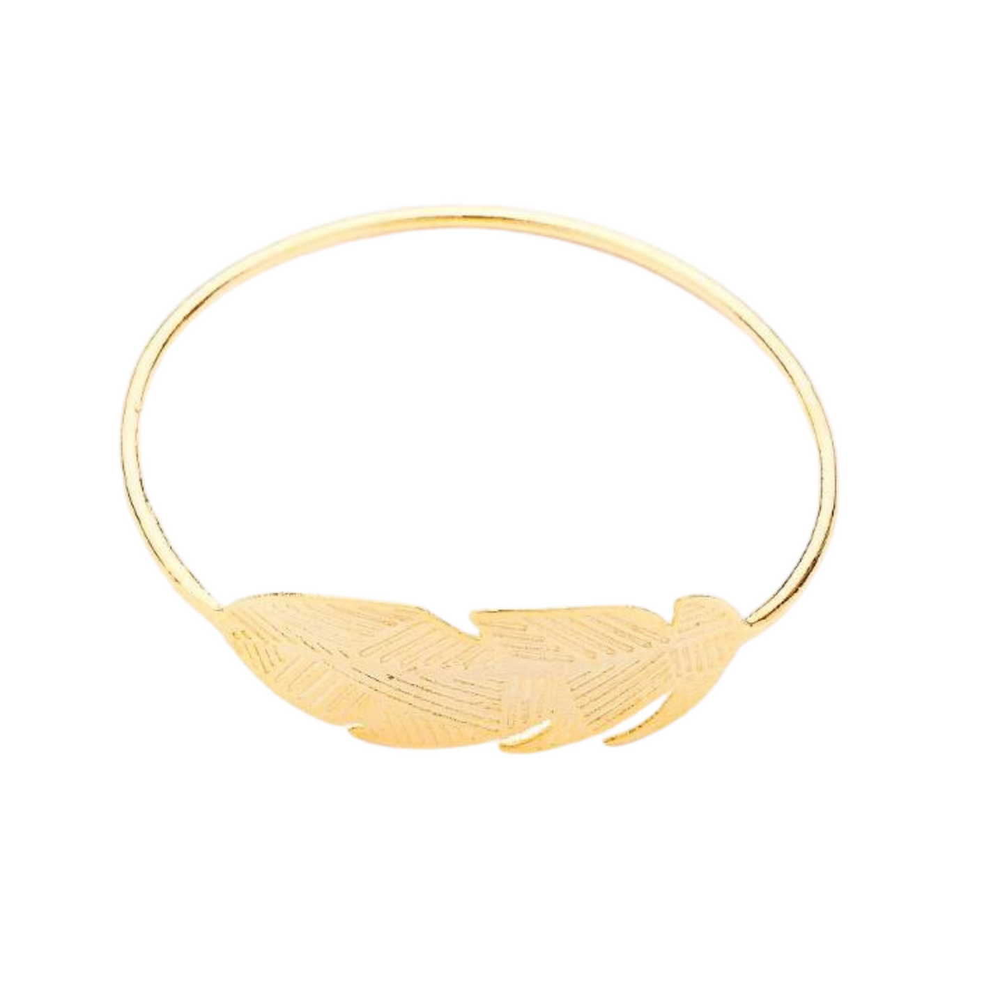 Load image into Gallery viewer, Big Feather Gold Bracelet
