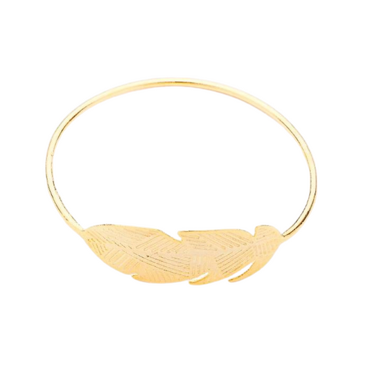 Big Feather Gold Bracelet