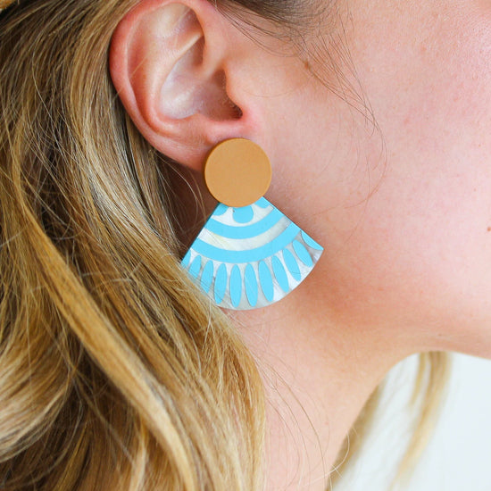 Turquoise Sunset Tile Earrings